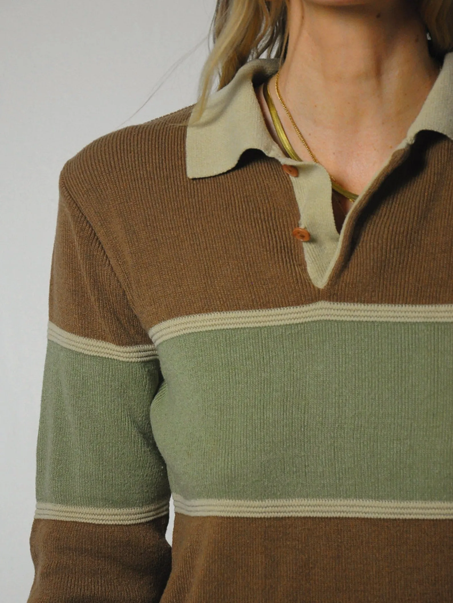 1980's Earth Tone Polo Sweater