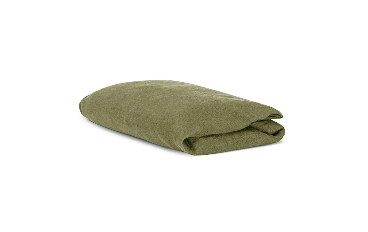 Adya Linen Fitted Sheet - Olive