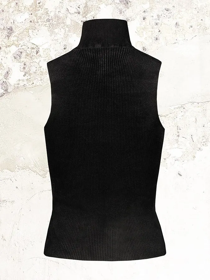 ALEXANDRE VAUTHIER velvet turtleneck knit top