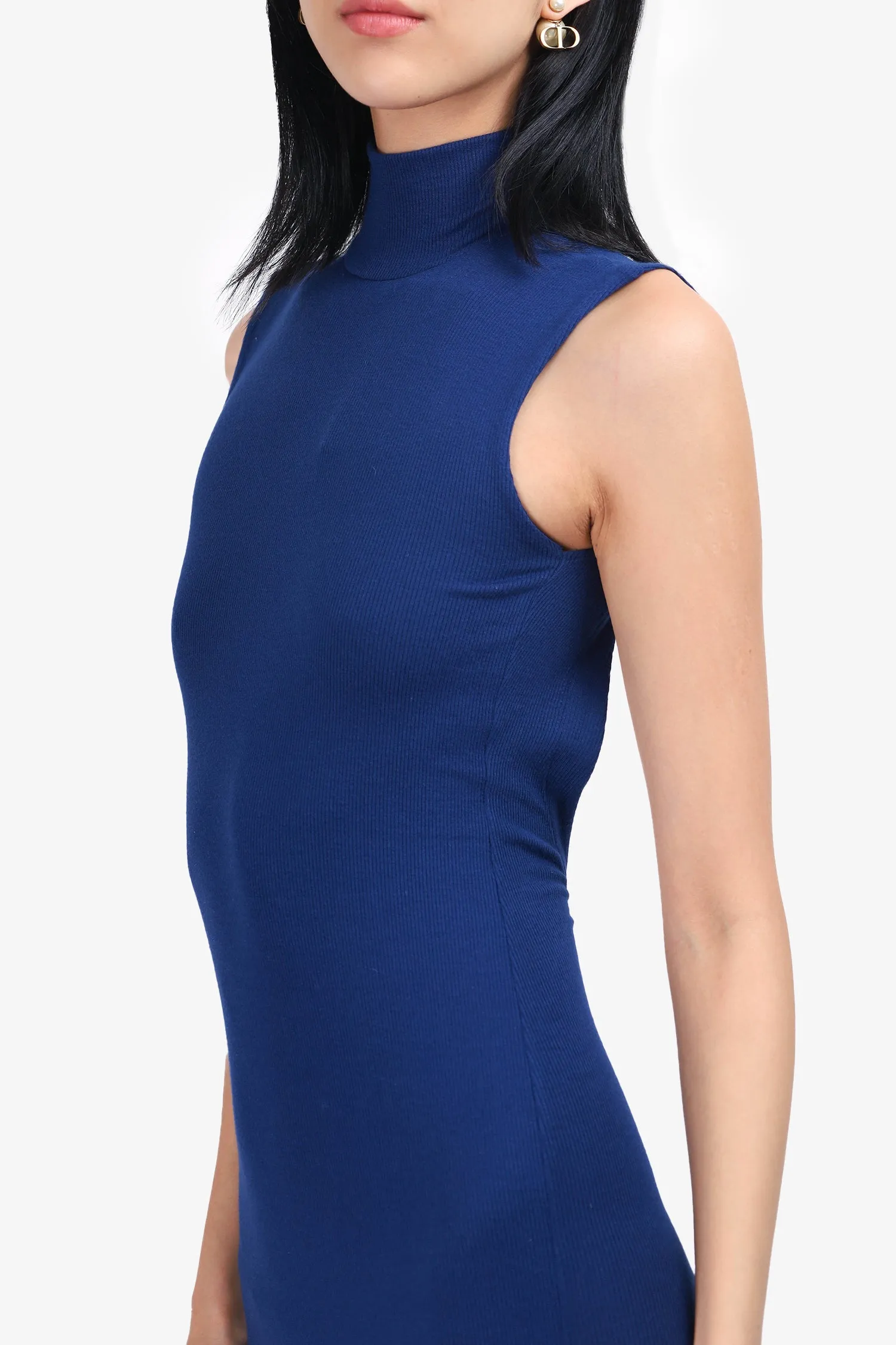 Alix NYC Blue Sleeveless Ribbed Dress Size XS