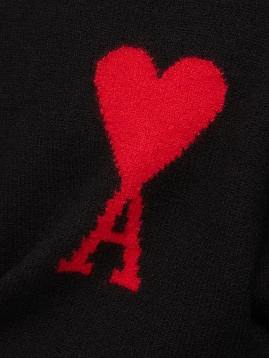 AMI Paris   Logo wool turtleneck sweater 