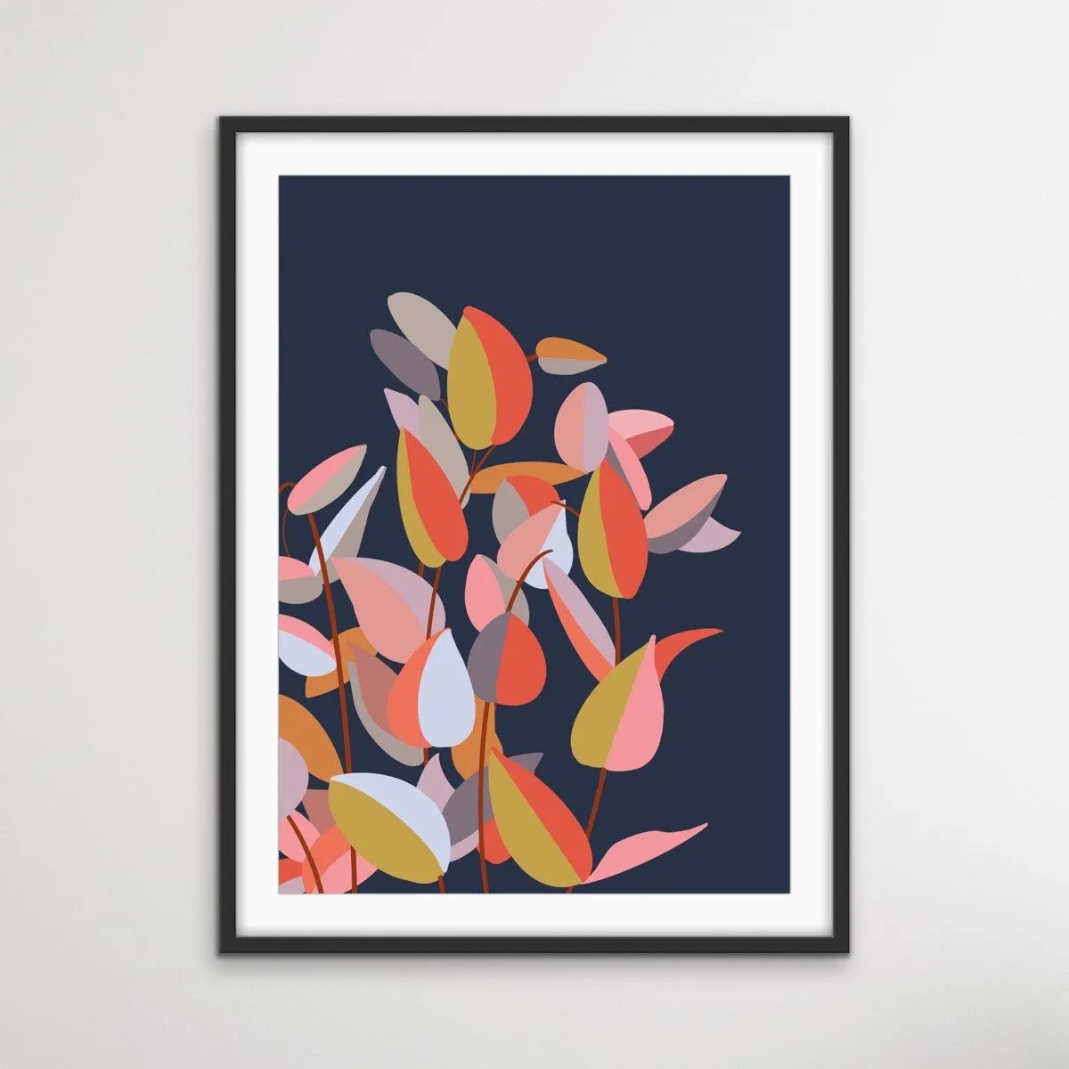 Autumn Colours - Blue Red Yellow Art Original Print