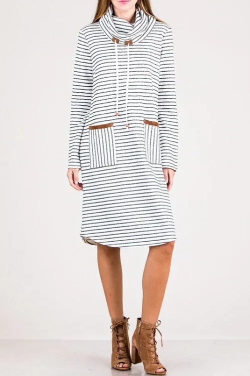 Avila Jersey Dress in Stripe