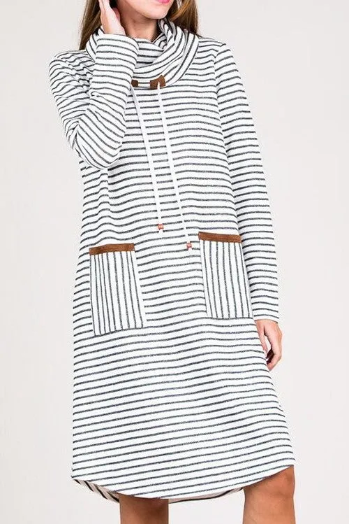 Avila Jersey Dress in Stripe