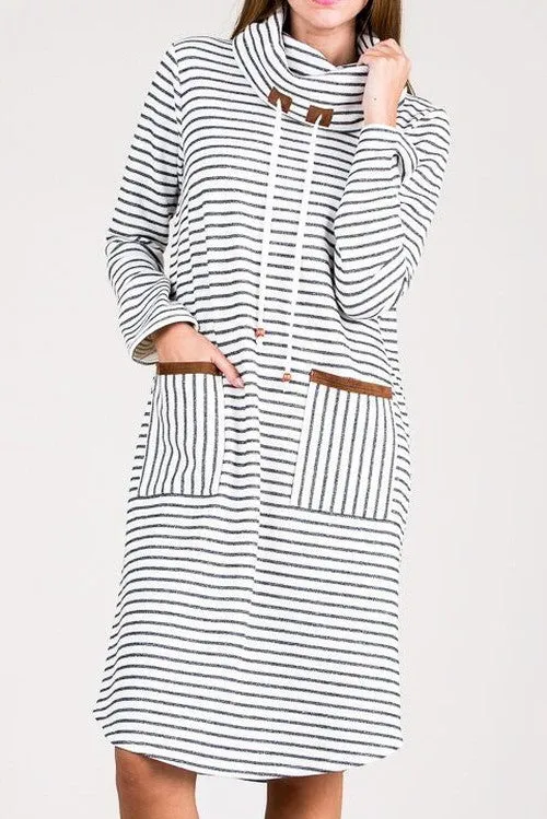 Avila Jersey Dress in Stripe