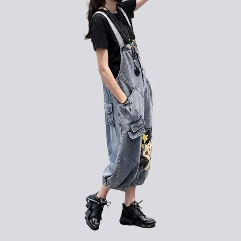 Baggy denim overall for ladies