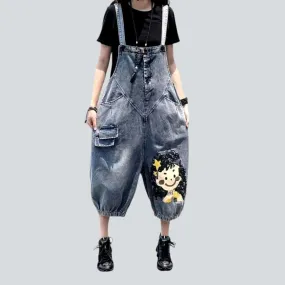 Baggy denim overall for ladies