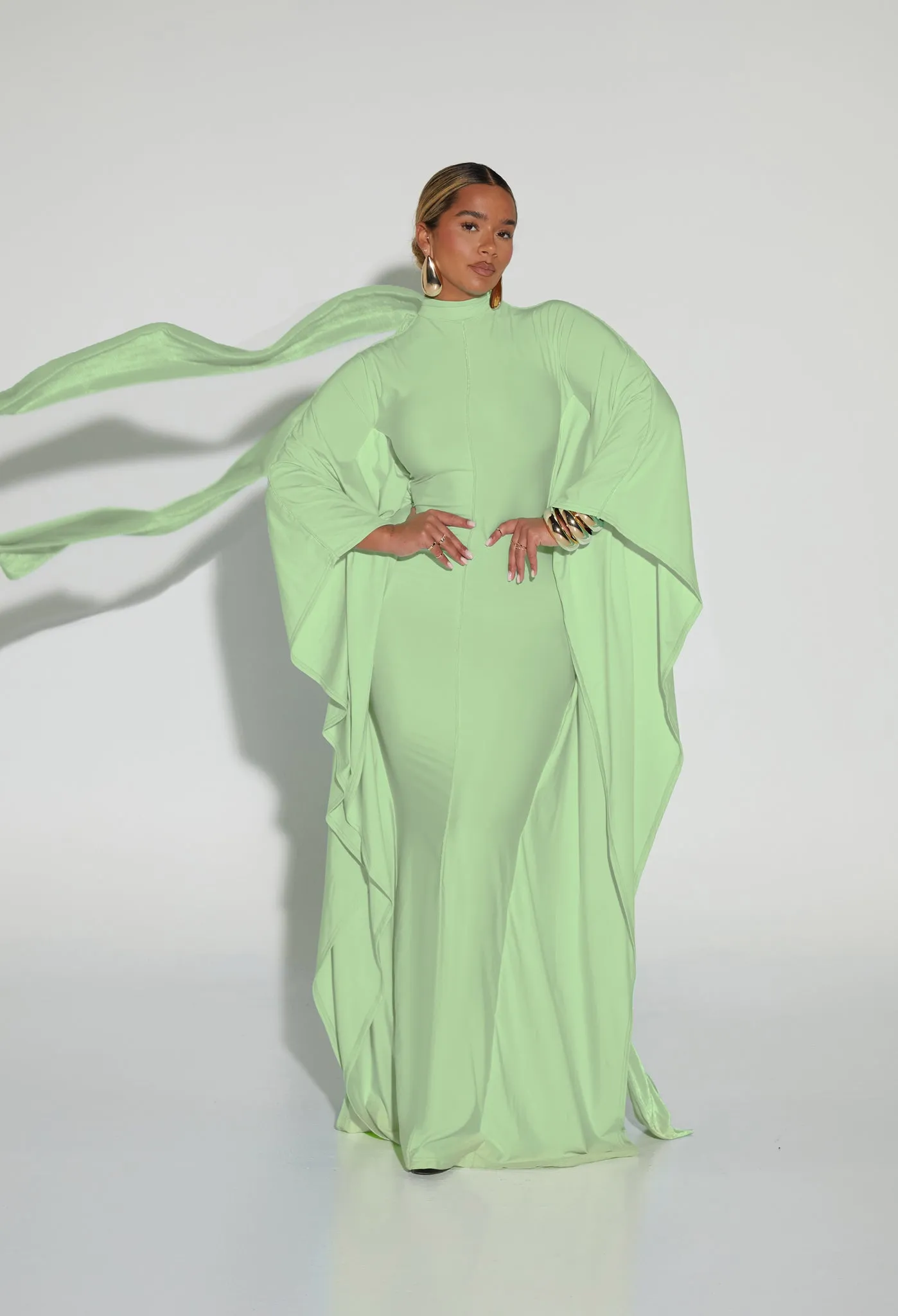 Batwing Gown - Honeydew