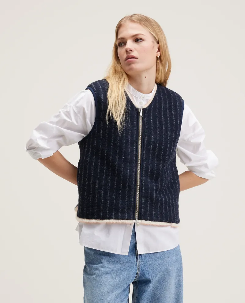 Bellerose Hess Stripe Reversible Gilet