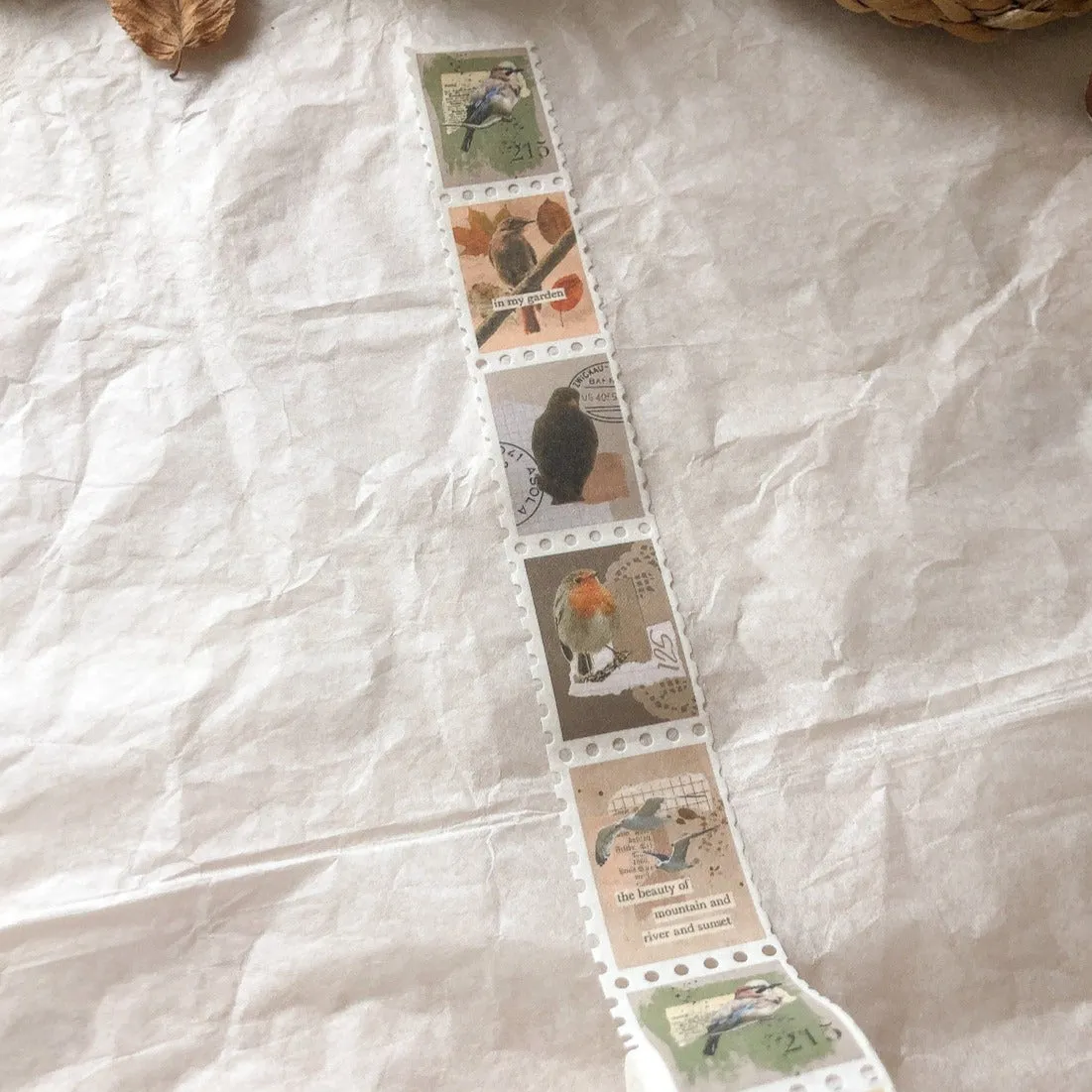 Birds Autumn Stamp Washi Tape