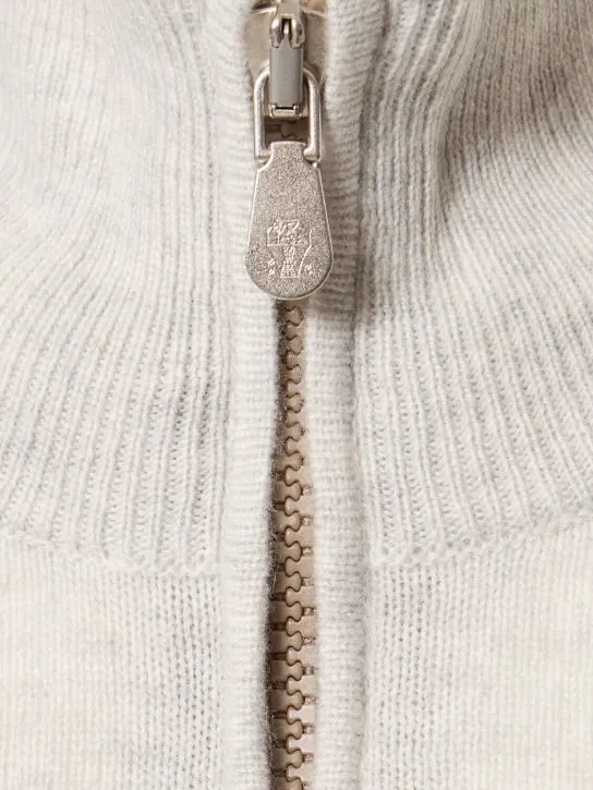 Brunello Cucinelli   Half zip cashmere turtleneck sweater 