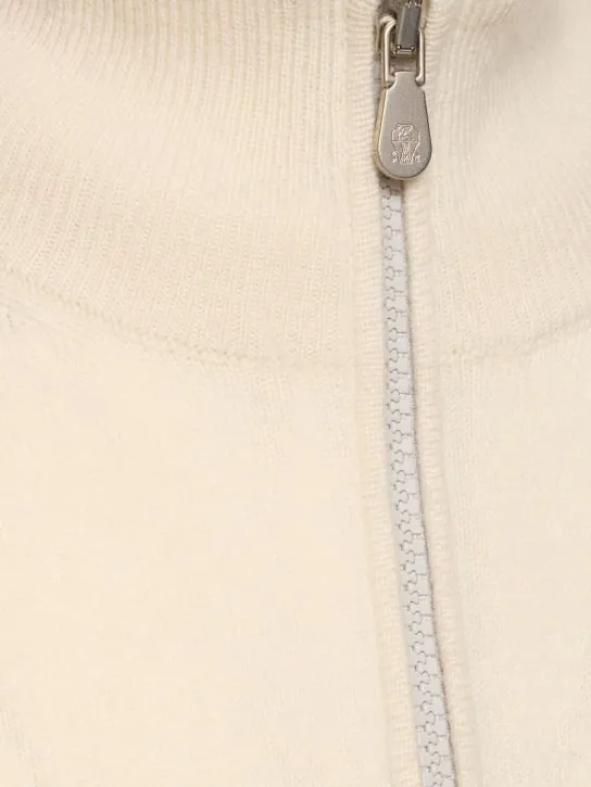 Brunello Cucinelli   Half zip cashmere turtleneck sweater 