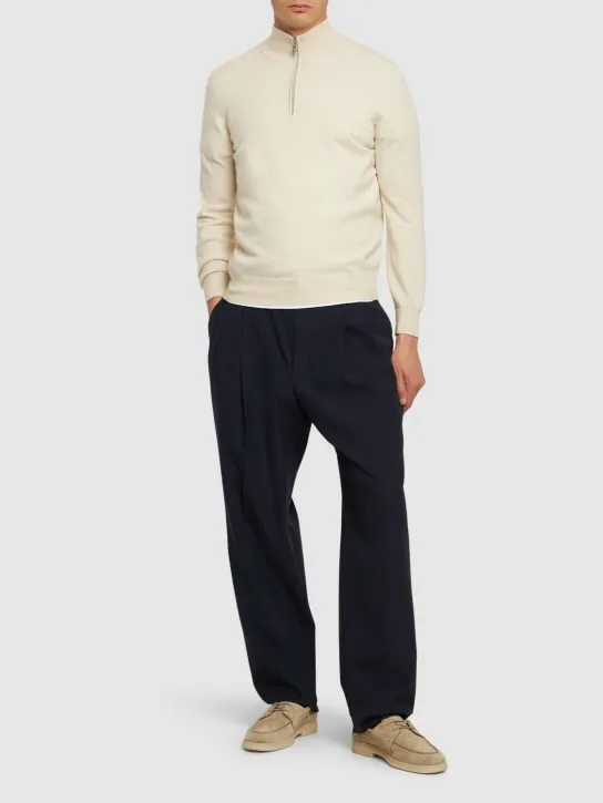 Brunello Cucinelli   Half zip cashmere turtleneck sweater 