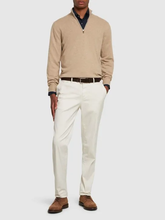 Brunello Cucinelli   Half zip cashmere turtleneck sweater 