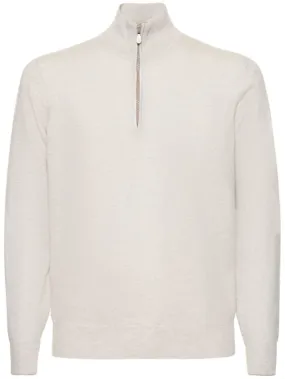 Brunello Cucinelli   Half zip cashmere turtleneck sweater 