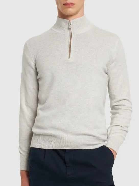 Brunello Cucinelli   Half zip cashmere turtleneck sweater 