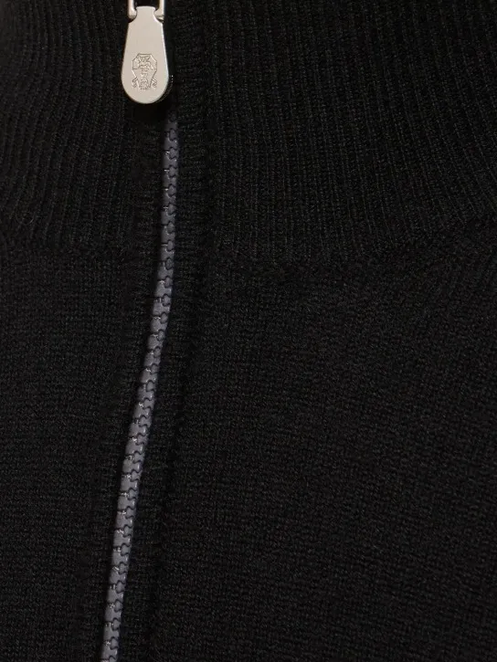 Brunello Cucinelli   Half zip cashmere turtleneck sweater 