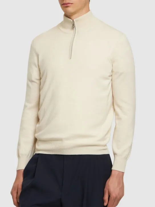 Brunello Cucinelli   Half zip cashmere turtleneck sweater 