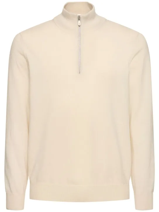 Brunello Cucinelli   Half zip cashmere turtleneck sweater 