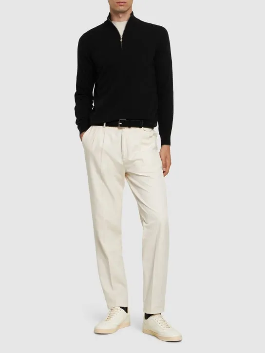 Brunello Cucinelli   Half zip cashmere turtleneck sweater 