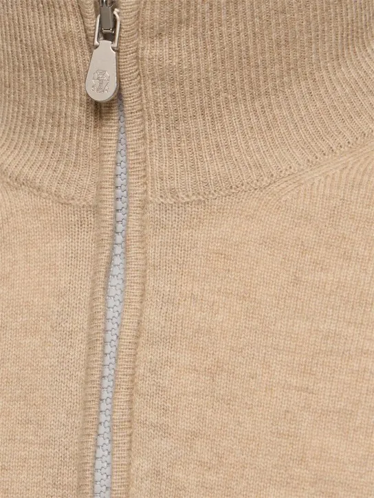 Brunello Cucinelli   Half zip cashmere turtleneck sweater 