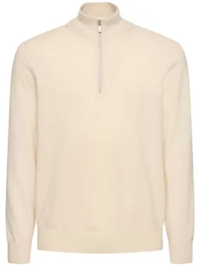 Brunello Cucinelli   Half zip cashmere turtleneck sweater 