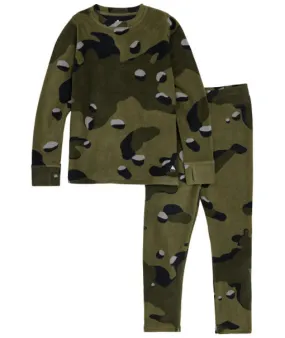 Burton Kids' Fleece Base Layer Set Forest Moss Cookie Camo 2024