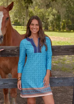 Camden Leaf Embroidered Tunic Dress