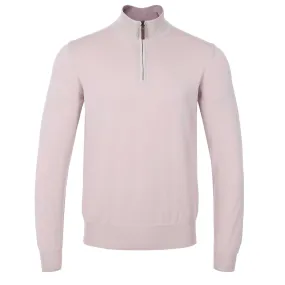 Canali 1/4 Zip Knitwear in Pink