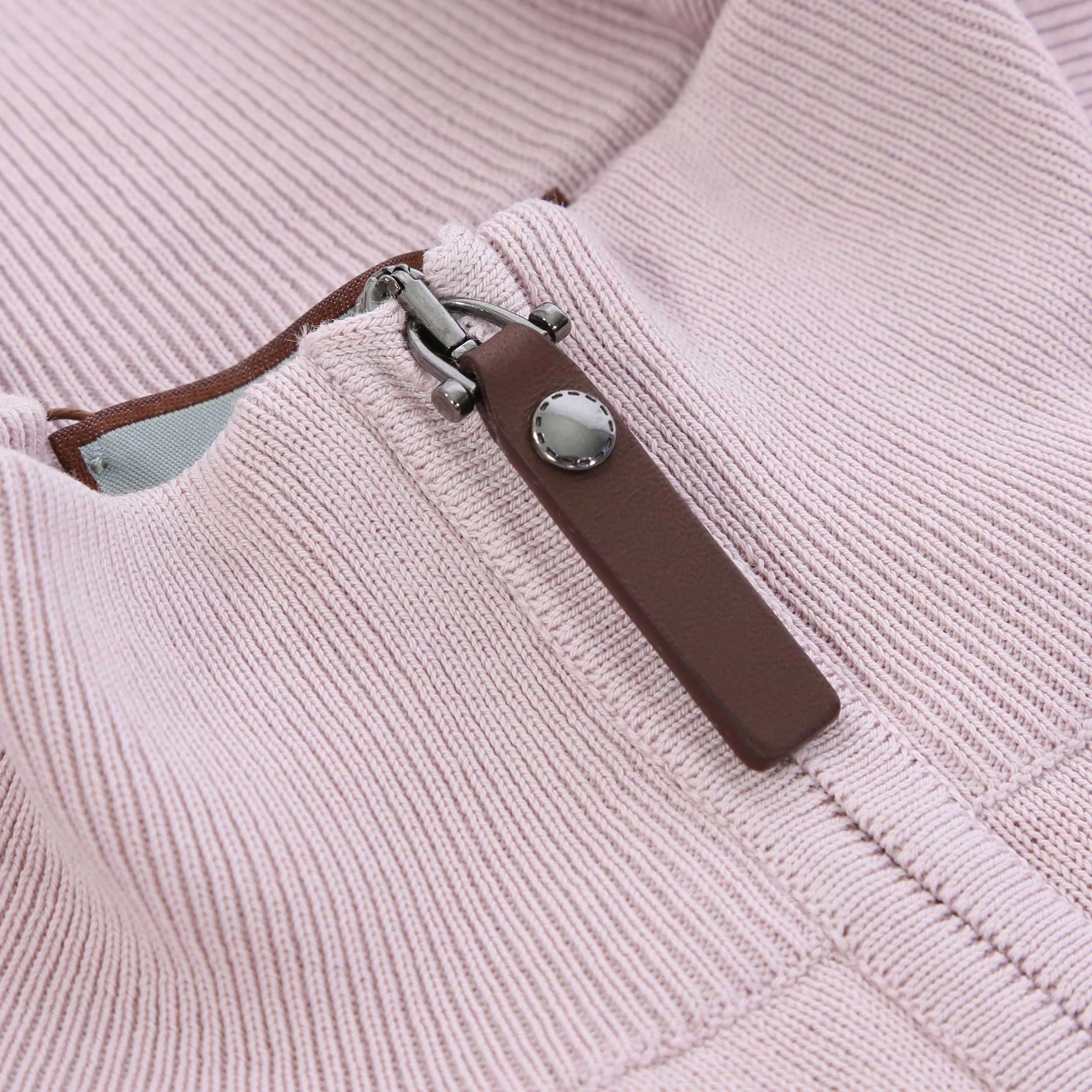 Canali 1/4 Zip Knitwear in Pink