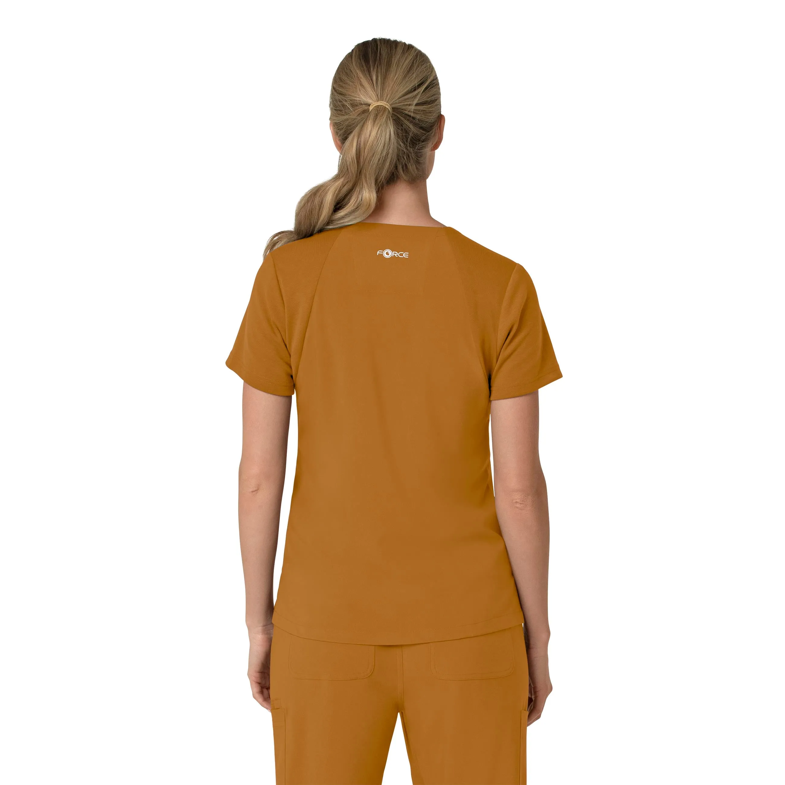 Carhartt Force Cross-Flex Women's Flex Panel V-Neck Scrub Top - Fox Brown