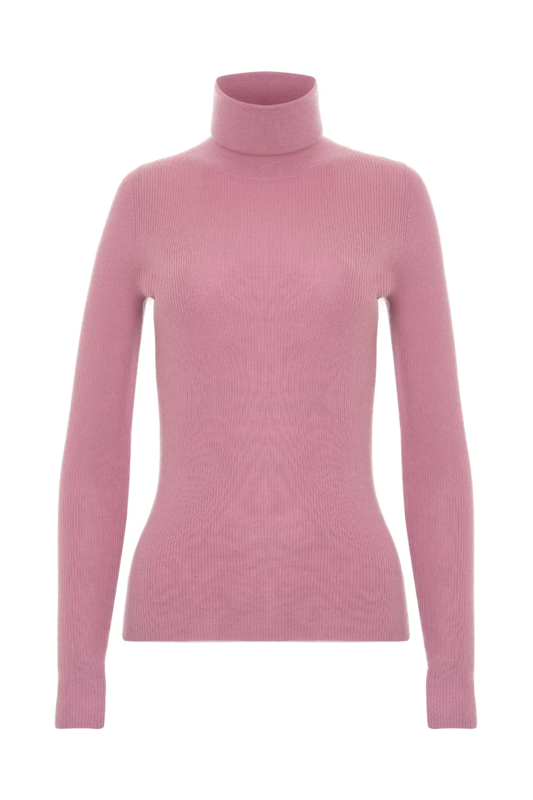 CASHMERE RIBBED TURTLENECK