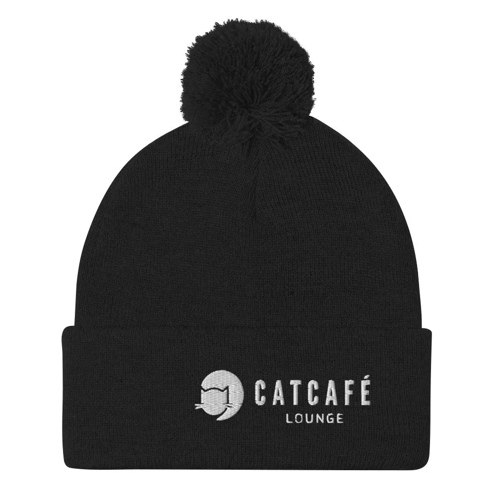 CatCafe Lounge Pom-Pom Beanie