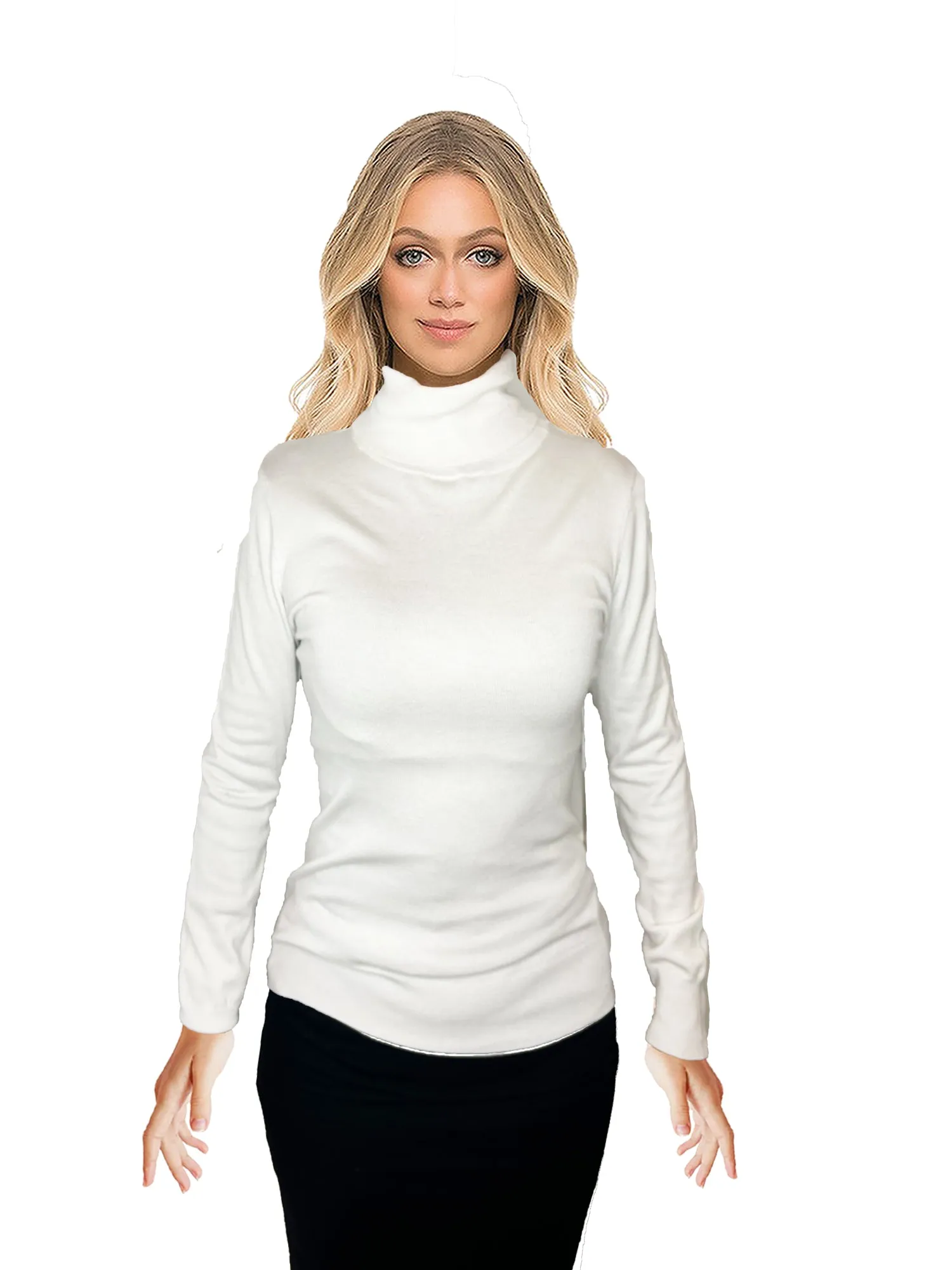 Cielo Women's Contoured Turtleneck Pull Over Top