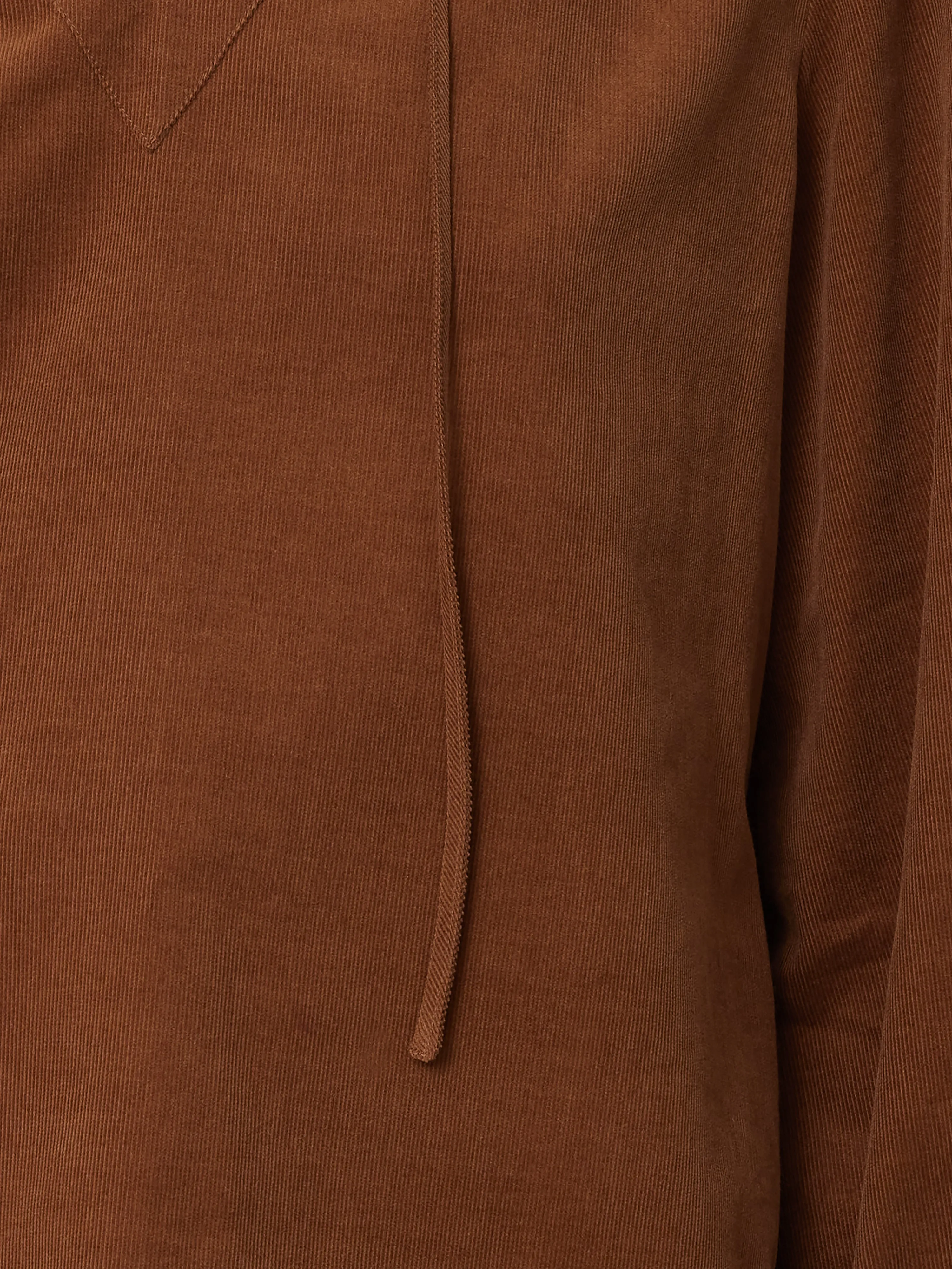 Corduroy V Neck Top | Brown