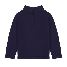 Cotton Boys Zip Sweater Navy