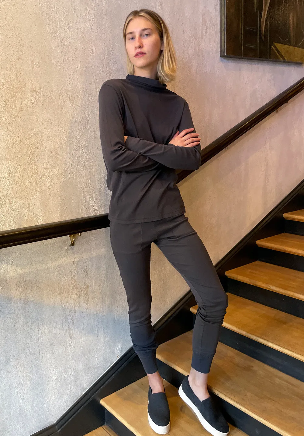 Cotton Turtleneck - Graphite