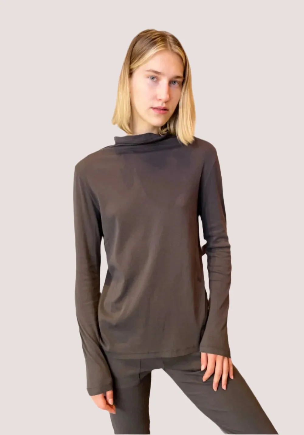 Cotton Turtleneck - Graphite