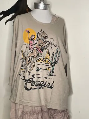 Cowgirl 3/4 Sleeve Tee by The Paper Lace