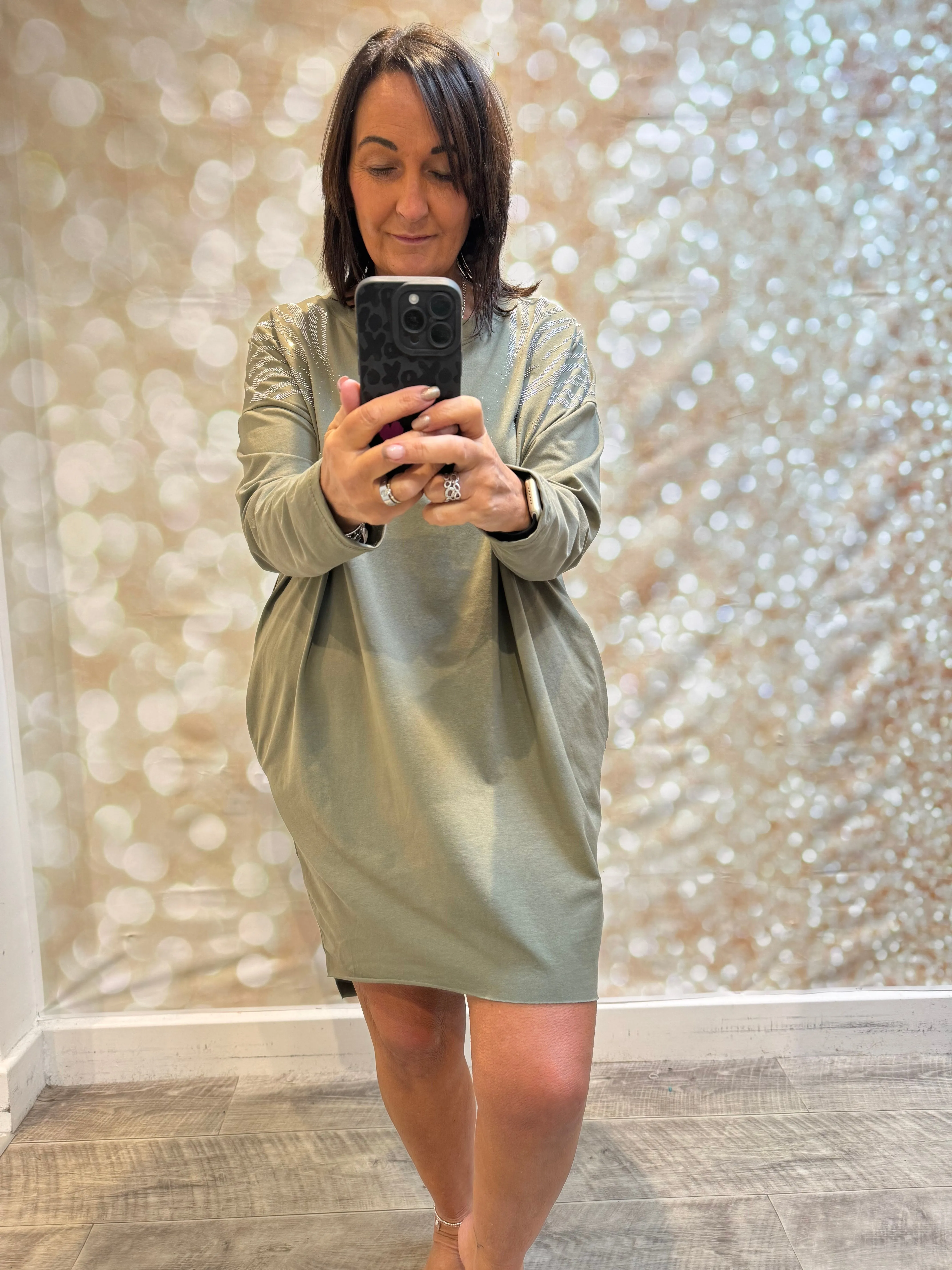 Diamante Shoulder Jersey Dress/Tunic