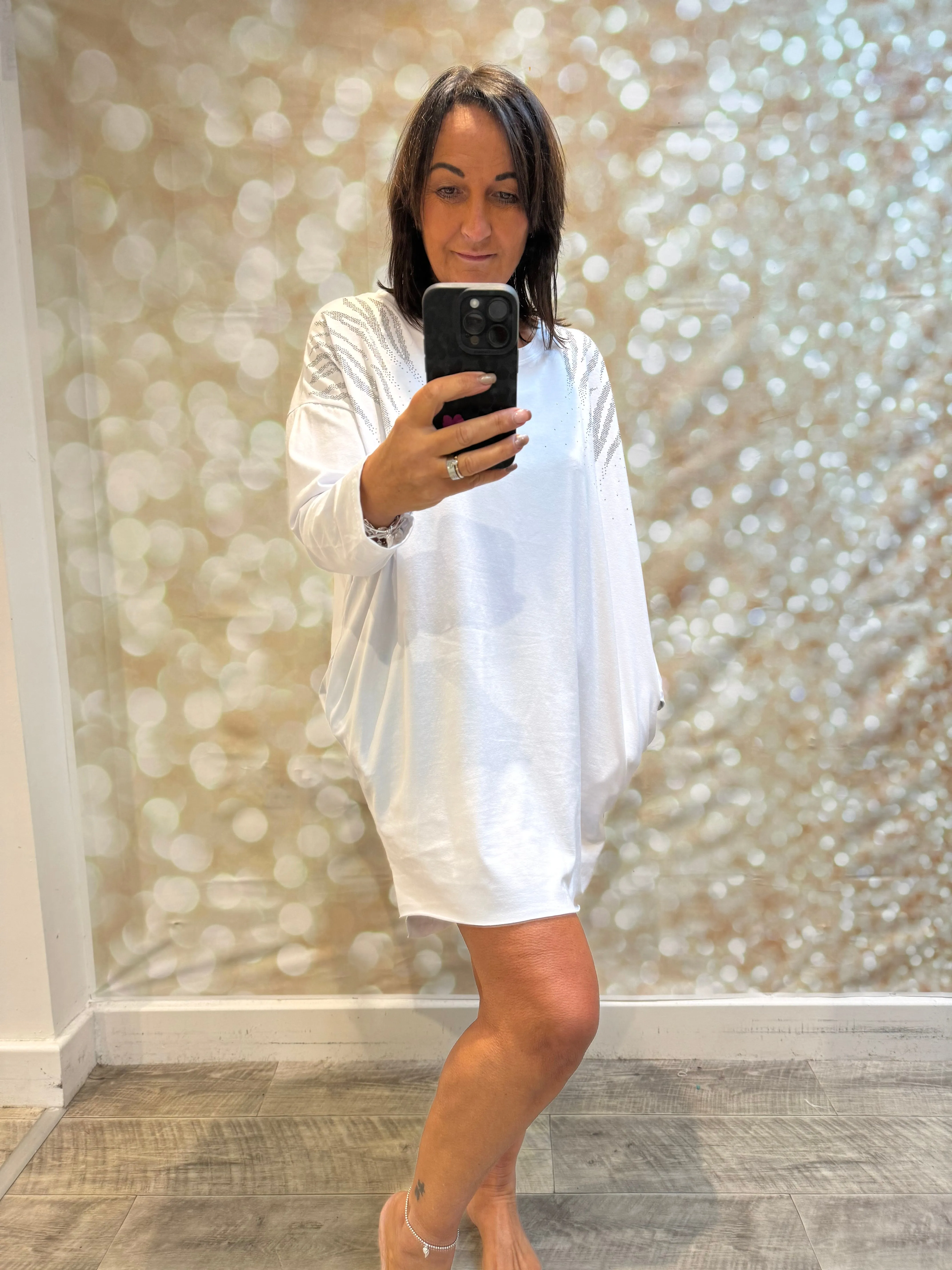 Diamante Shoulder Jersey Dress/Tunic