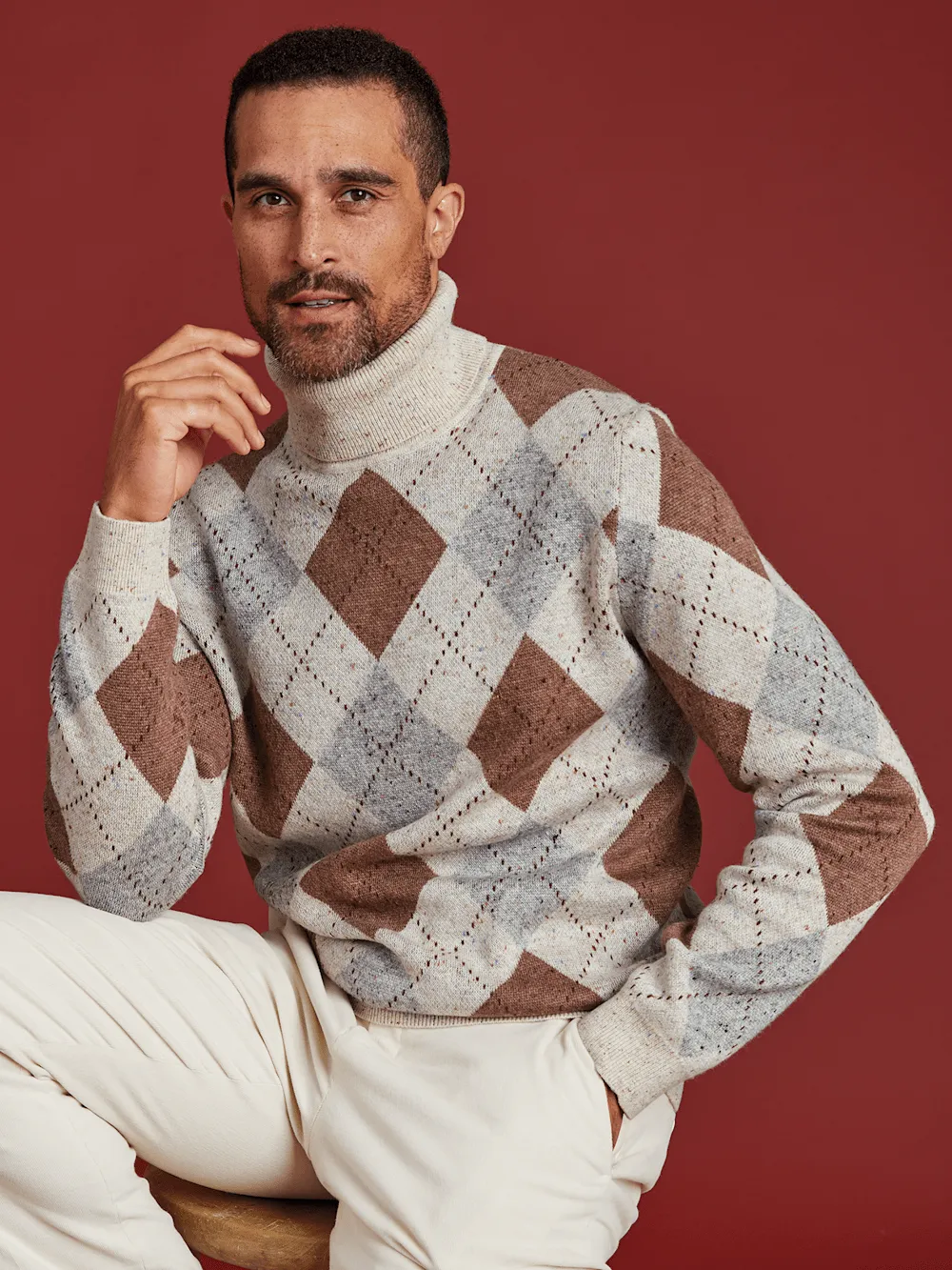 Donegal Turtleneck Sweater - Ivory Multi