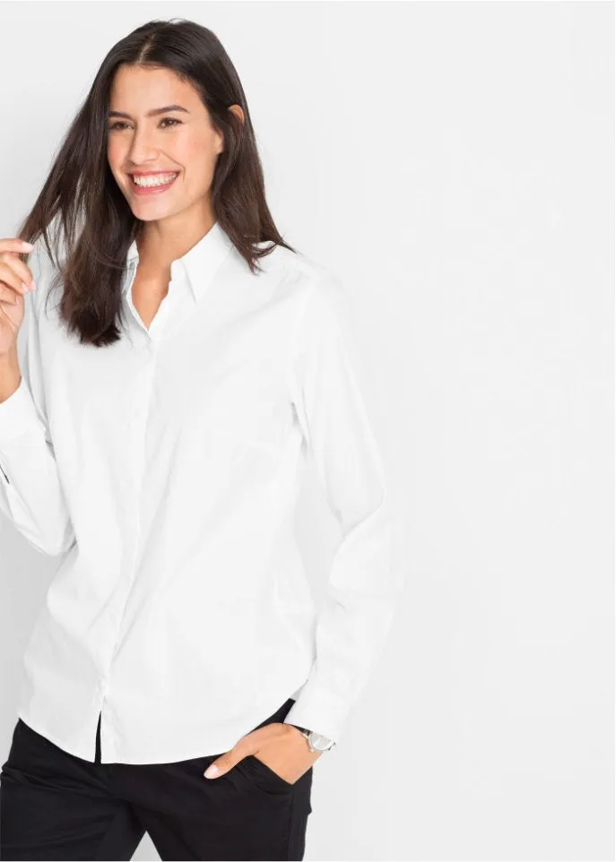 Elastic blouse with long sleeves Bpc Bonprix Collection, white