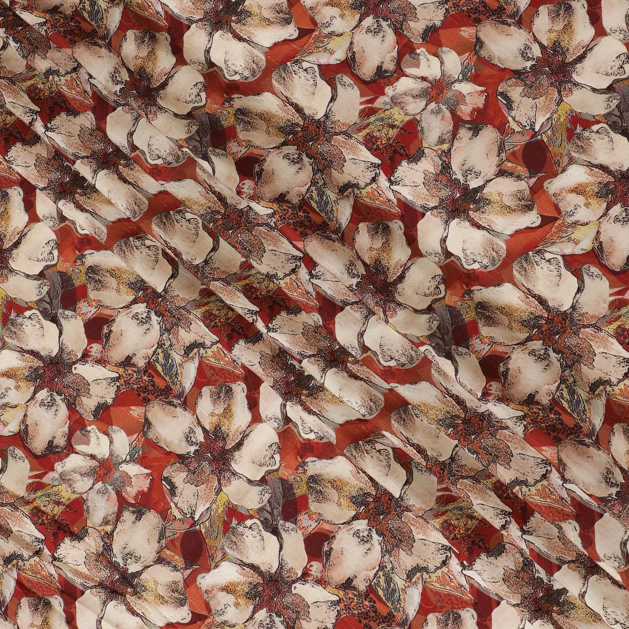 Elegant Autumn Floral Viscose Fabric - 110 cm Wide-D19414