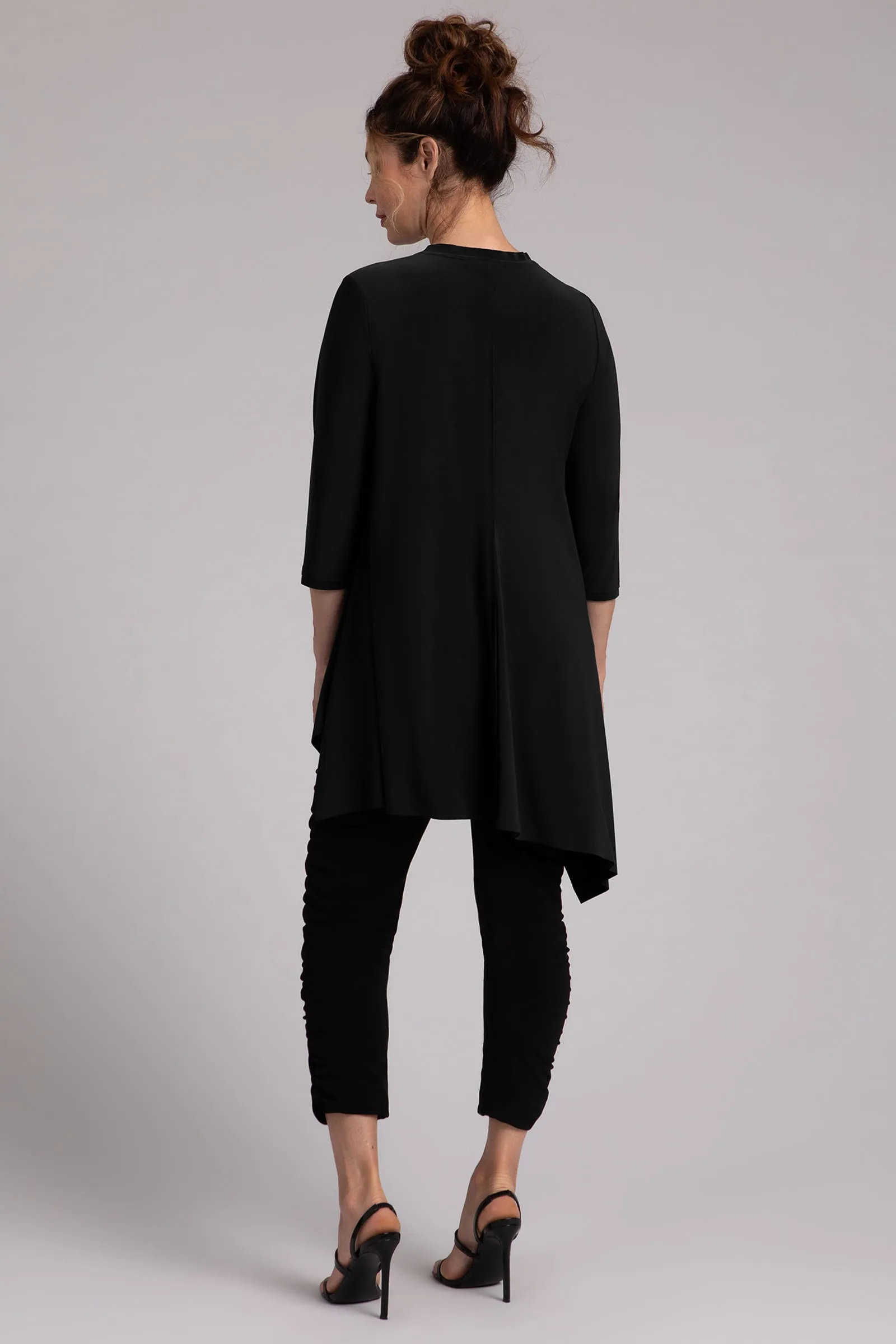 Flounce Boomerang Tunic | Black