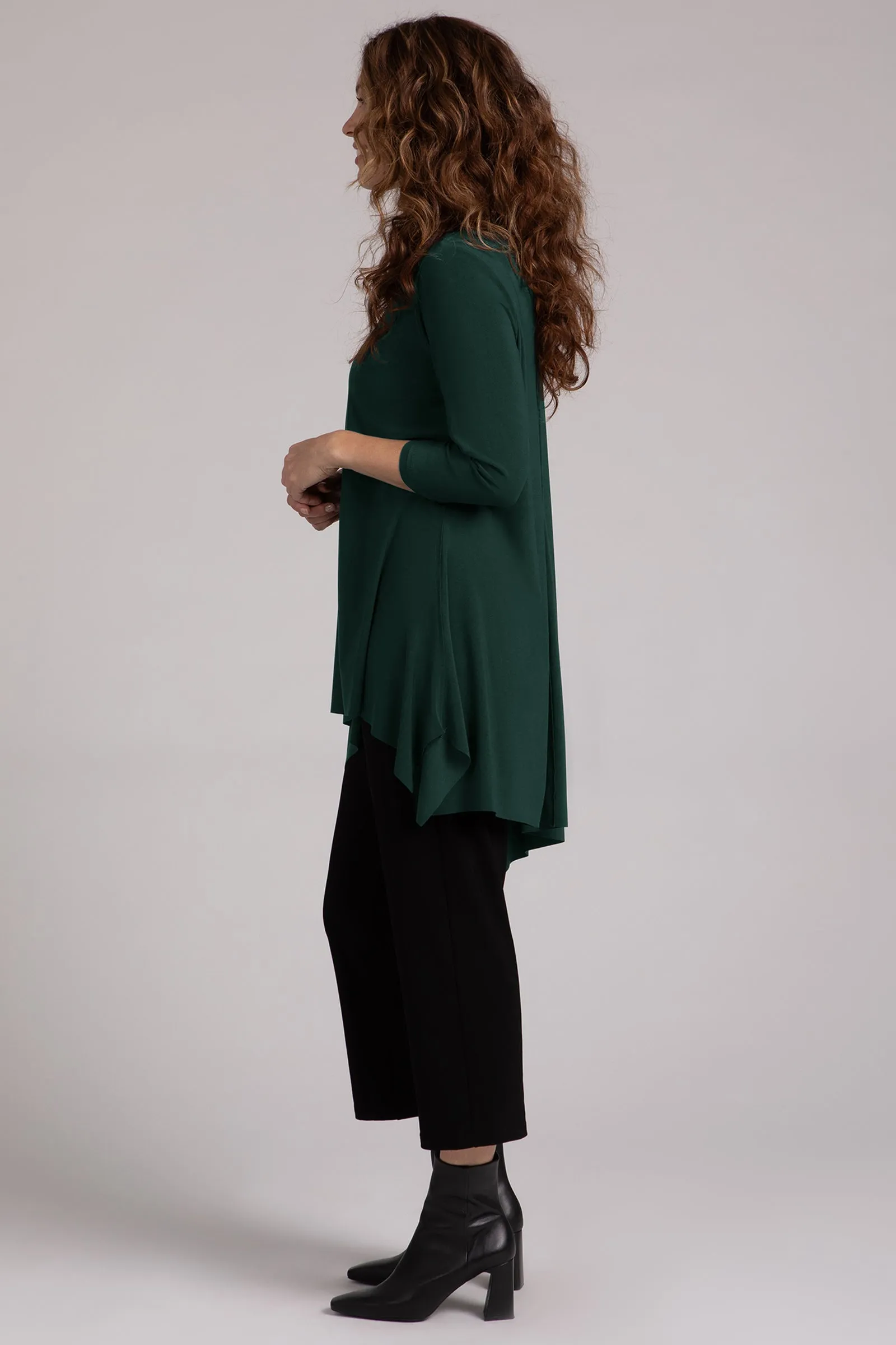 Flounce Boomerang Tunic | Evergreen