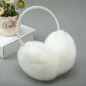 Fluffy Faux Fur Pearl Winter Warm Ear Muffs