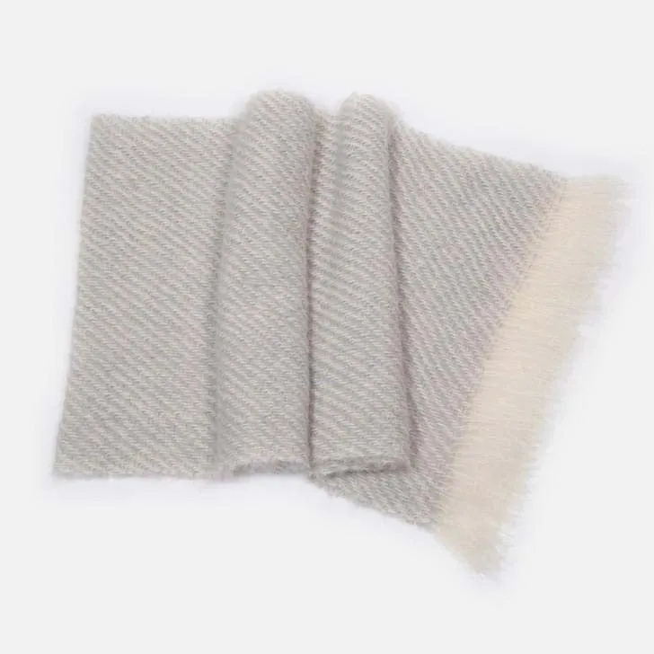 Fog Gray Handwoven Mohair Wrap