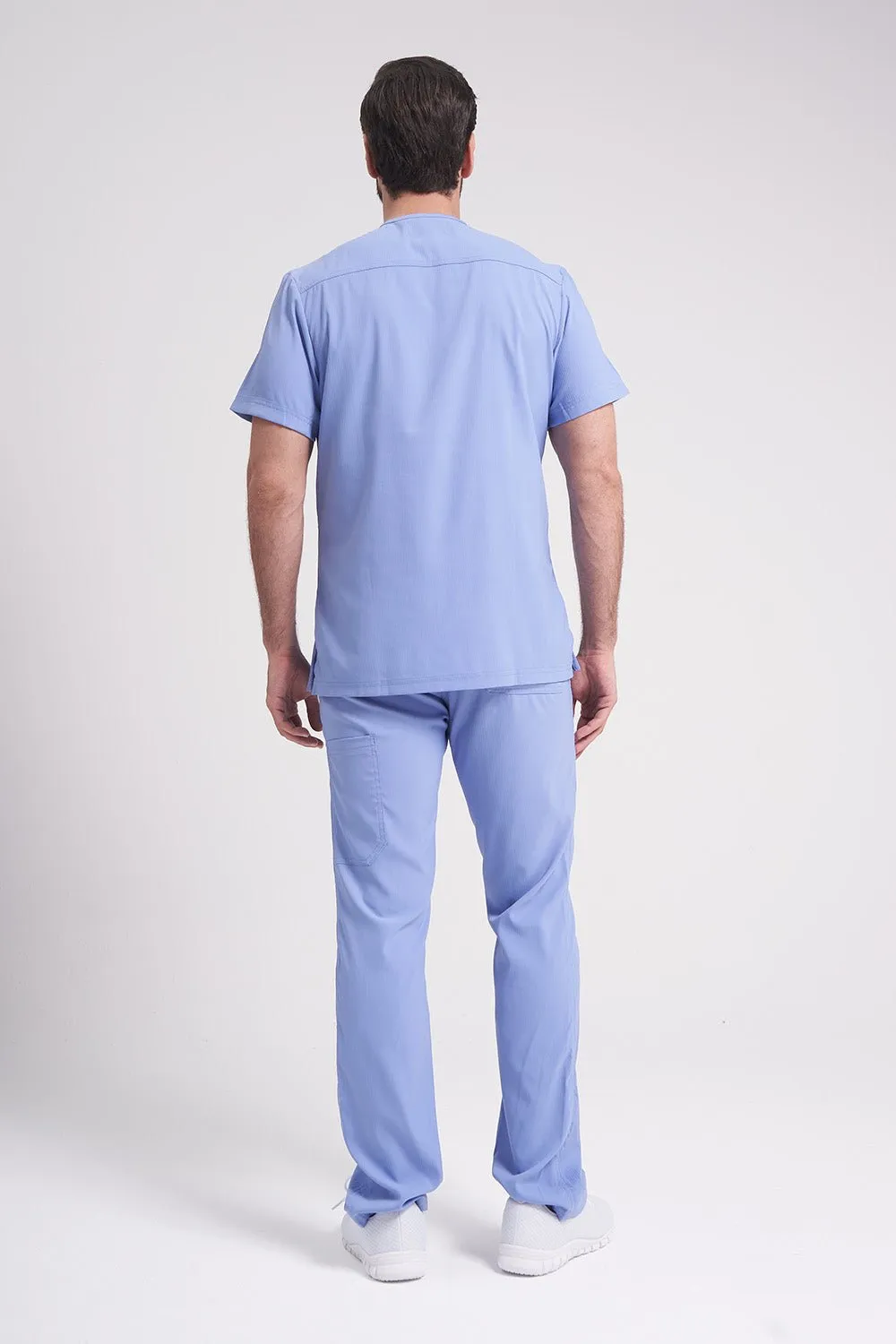 Force Men's V-neck Solid Scrub Top