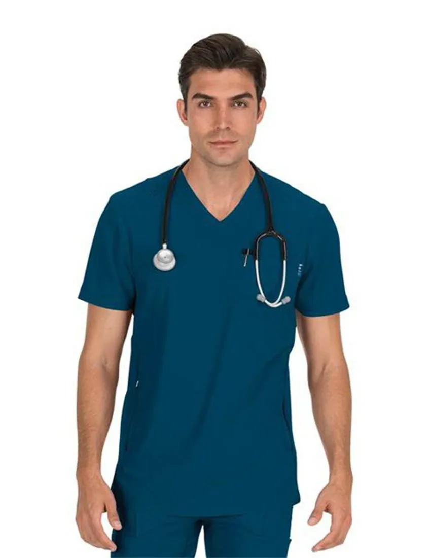 Force Men's V-neck Solid Scrub Top